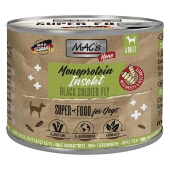 24x180g MAC's Monoprotein rovarok & superfood nedves kutyatáp Fekete katonalégy lárvákkal (hermetia illucens) kép