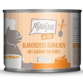 24x185g MjAMjAM szószban gazdaságos csomag nedves macskatáp - Blansírozott csirke párolt sütőtökkel kép