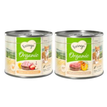 24x200g Feringa Bio Menü Kitten nedves kölyökmacskaeledel Vegyes csomag (2 változattal)