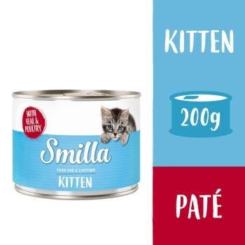 24x200g Kitten Smilla nedves macskatáp - szárnyas & borjú kép