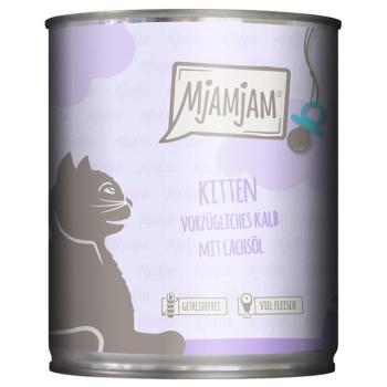 24x200g MjAMjAM Kitten gazdaságos csomag - Finom borjú lazacolajjal nedves macskatáp kép