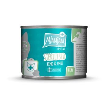 24x200g MjAMjAM VetCat Sterilized Marha & kacsa nedves macskatáp kép