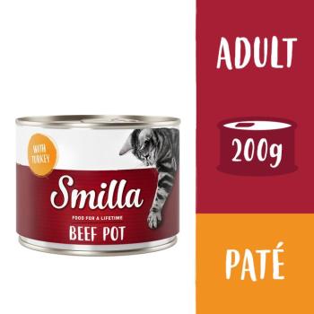 24x200g Smilla marhatál nedves macskaeledel- Marha & pulyka kép
