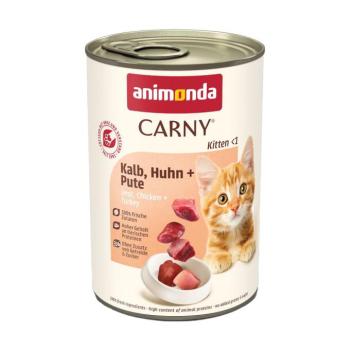 24x400g animonda Carny Kitten Borjú, csirke & pulyka nedves macskatáp kép