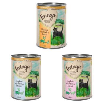 24x400g Feringa Country Style Menü nedves macskatáp Mix 2: kacsa, bárány, tőkehal kép