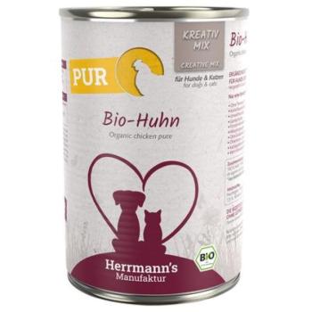 24x400g Herrmann's Kreativ Mix Bio csirke étrend-kiegészítő eledel kutyáknak kép