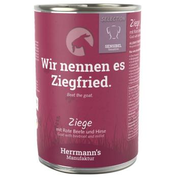 24x400g Herrmann´s Selection Sensible kecske, bio cékla & bio köles nedves kutyatáp kép