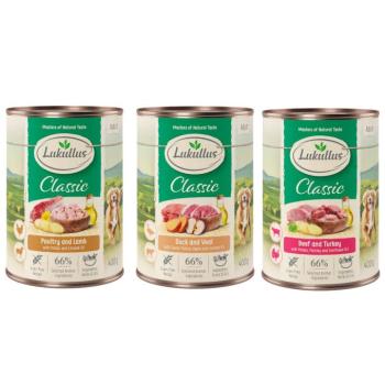 24x400g Lukullus Naturkost nedves kutyatáp Adult mix 2 gabonamentes (3 változattal) kép