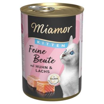 24x400g Miamor Feine Beute Kitten Csirke & lazac nedves macskatáp