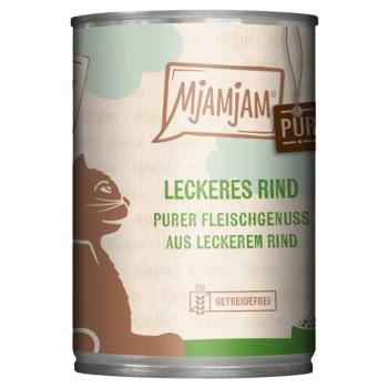 24x400g MjAMjAM gazdaságos csomag nedves macskatáp - Ízletes marha pur kép