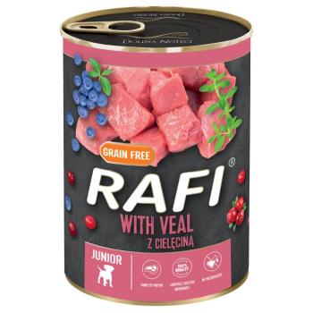 24x400g Rafi Junior Borjú, fekete- & vörös áfonya pástétom nedves kutyatáp kép