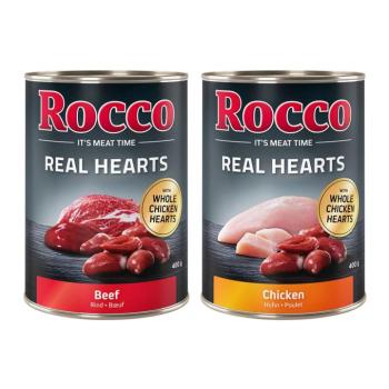 24x400g Rocco Real Hearts nedves kutyatáp Mix: 12x marha+12x csirke kép
