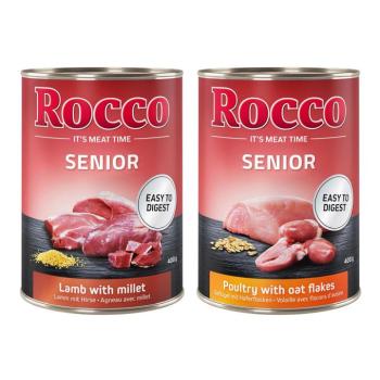 24x400g Rocco Senior nedves kutyatáp vegyes csomag: 12x szárnyas + 12x bárány kép