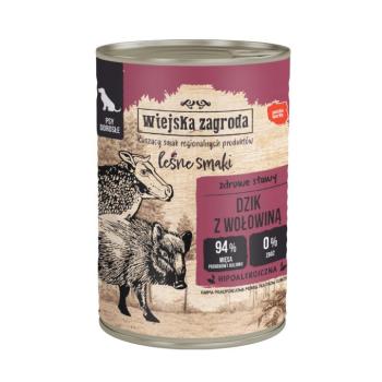 24x400g Wiejska Zagroda Dog nedves kutyatáp - Vaddisznó marhával kép