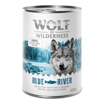 24x400g Wolf of Wilderness nedves kutyatáp- Blue River hal kép