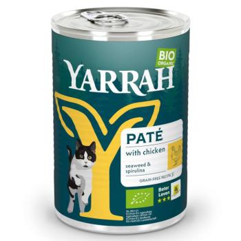 24x400g Yarrah pástétom bio nedves macskatáp mix: 12x bio csirke+12x bio csirke & hal kép