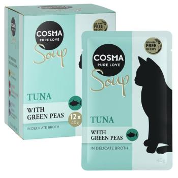 24x40g Cosma Soup nedves macskatáp- Tonhal & zöldborsó kép
