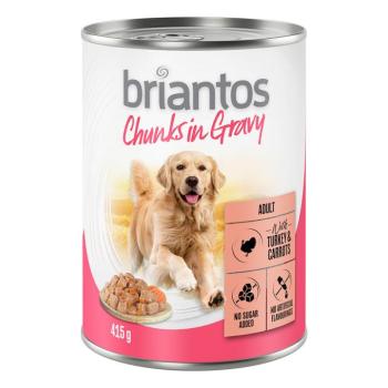 24x415g Briantos Pulyka & sárgarépa falatkák szószban nedves kutyatáp kép
