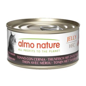 24x70g Almo Nature HFC Tonhal & fűrészfogú sügér aszpikban nedves macskatáp kép