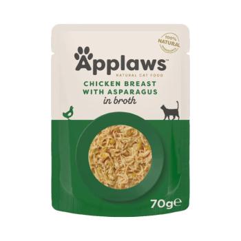 24x70g Applaws csirke & spárga húslében nedves macskatáp kép