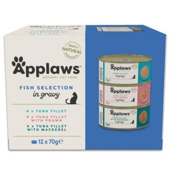 24x70g Applaws szószban gazdaságos csomag, halválogatás (3 fajta) nedves macskaeledel kép
