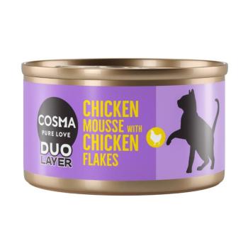 24x70g Cosma Duo Layer csirkepástétom csirkedarabkákkal nedves macskatáp kép