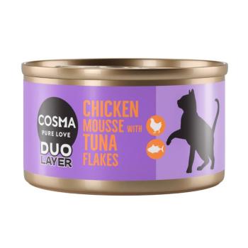 24x70g Cosma Duo Layer csirkepástétom tonhaldarabkákkal nedves macskatáp kép