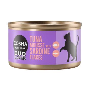 24x70g Cosma Duo Layer tonhalpástétom szardíniadarabkákkal nedves macskatáp kép