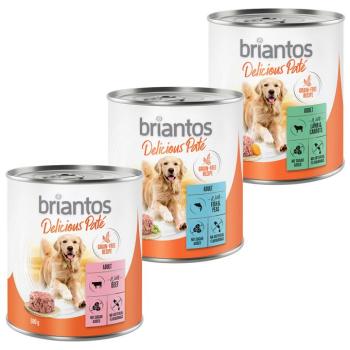 24x800g Briantos Delicious Paté nedves kutyatáp Mix: hal, bárány & marha kép