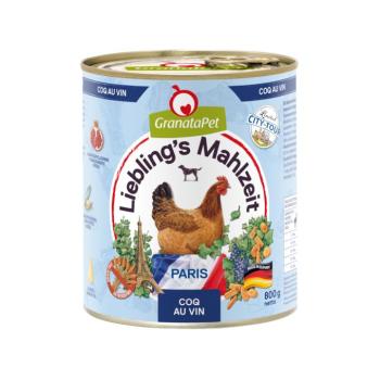 24x800g Granatapet Liebling's Mahlzeit City Tour Paris (Coq Au Vin) nedves kutyatáp kép