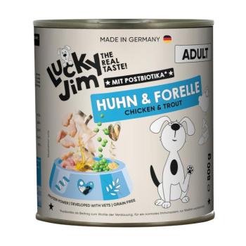 24x800g Lucky Jim Adult, csirke & pisztráng, gazdaságos csomag, nedves kutyaeledel kép