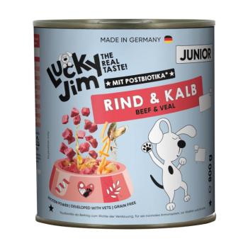 24x800g Lucky Jim Junior marha & borjú nedves kutyatáp kép
