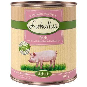 24x800g Lukullus Naturkost Adult sertés (gabonamentes) nedves kutyatáp kép