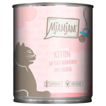 24x800g MjAMjAM Kitten gazdaságos csomag - Szaftos csirke lazacolajjal nedves macskatáp kép