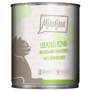 24x800g MjAMjAM Marha & párolt sütőtök nedves macskatáp kép