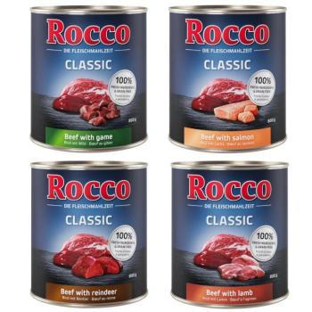 24x800g Rocco Classic nedves kutyatáp- Marha & bárány, marha & vad, marha & lazac, marha & rénszarvas kép