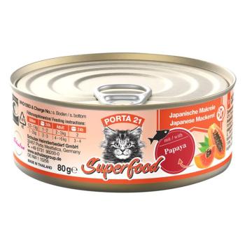 24x80g Porta 21 Superfood Makréla & papaya nedves macskatáp kép
