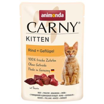 24x85g animonda Carny Kitten tasakos nedves kölyökmacskatáp- marha + szárnyas kép
