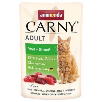 24x85g animonda Carny tasakos nedves macskatáp- Marha & strucc kép