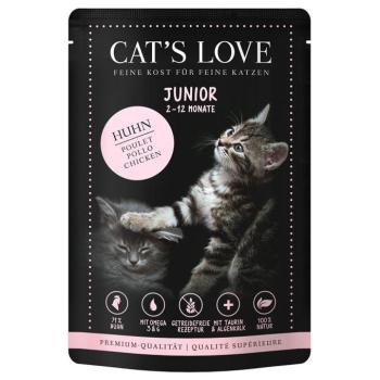 24x85g Cat's Love Junior csirke nedves macskatáp kép