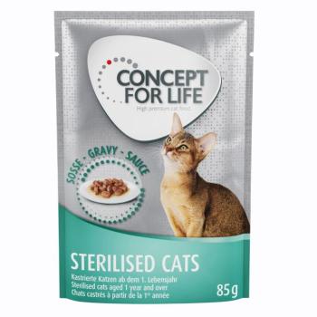 24x85g Concept for Life Sterilised Cats csirke nedvestáp szószban ivartalanított macskáknak kép