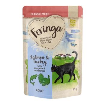 24x85g Feringa tasakos multipack nedves macskatáp - Lazac, pulyka & cukkini kép