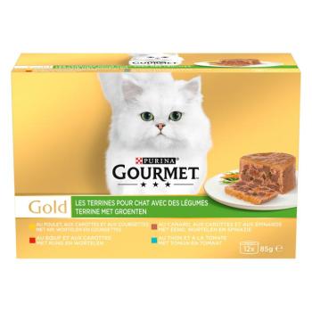 24x85g Gourmet Gold Terrine zöldséggel nedves macskatáp kép