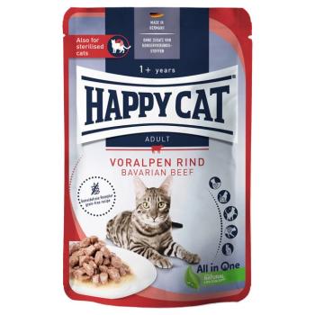 24x85g Happy Cat Meat Adult marha szószban nedves macskatáp kép