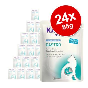 24x85g Kattovit Gastro tasakos nedves macskatáp- Mix II: 12x pulyka & rizs + 12x lazac & rizs kép