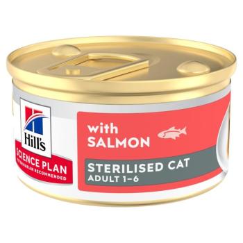 24x85g Lachs Hill's Science Plan Adult Sterilised Mousse nedves macskatáp - Lazac kép