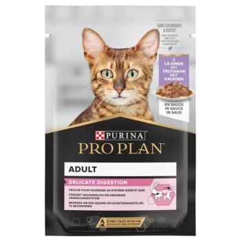 24x85g PURINA PRO PLAN Cat Adult Delicate Digestion pulyka nedves macskatáp kép
