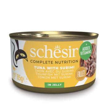 24x85g Schesir Complete Nutrition Filet tonhal & surimi aszpikban nedves macskatáp kép
