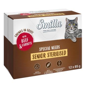 24x85g Smilla Senior Sterilised falatok zöldséggel szószban nedves macskatáp kép