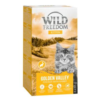24x85g Wild Freedom Kitten Golden Valley nyúl & csirke tálcás nedves macskatáp kép